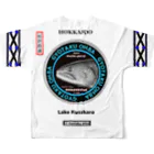 G-HERRINGの屈斜路湖！イトウ　あらゆる生命たちへ感謝をささげます。 All-Over Print T-Shirt :back