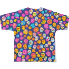 R&N Photographyのシュガースカルのかわいいカラフルなパターンのフィギュア All-Over Print T-Shirt :back