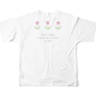 rilybiiの並んだチューリップ . フルグラフィックTシャツの背面