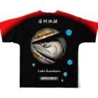 G-HERRINGのサクラマス！（ 屈斜路湖 SAKURAMASU ）あらゆる生命たちへ感謝をささげます。 フルグラフィックTシャツの背面