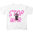 なべのStop war フルグラフィックTシャツの背面