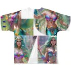 💖宇宙整体♪🌈♪こころからだチャンネル♪💖のbeautiful  mermaid  LARA All-Over Print T-Shirt :back