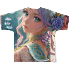 💖宇宙整体♪🌈♪こころからだチャンネル♪💖のbeautiful  mermaid  LARA All-Over Print T-Shirt :back