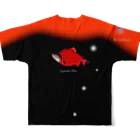 G-HERRINGのベニザケ；紅鮭！（RED SALMON；レッドサーモン）あらゆる生命たちへ感謝をささげます。 All-Over Print T-Shirt :back