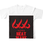 ムーランドのブランドロゴ入り熱波シリーズ フルグラフィックTシャツの背面