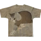 猫猫猫の古文書　猫 フルグラフィックTシャツの背面