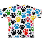 ktsanのカラフル肉球 All-Over Print T-Shirt :back