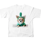 夢キャラSHOPの可愛いチワワ犬（#サボテンコスプレ） フルグラフィックTシャツの背面