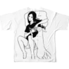 コモダユウの雑貨棚のロン毛犬 All-Over Print T-Shirt :back