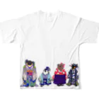 ヤママユ(ヤママユ・ペンギイナ)のいずれ菖蒲か杜若₋Aptenodytes Kimono Penguins- All-Over Print T-Shirt :back