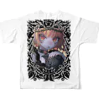 nya-mew（ニャーミュー）の最後のハロウィン(バックプリント) All-Over Print T-Shirt :back