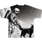 宇宙開発デザイン科の犬の散歩が日課です All-Over Print T-Shirt :back