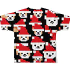 ruiruirのドット絵の犬　クリスマス フルグラフィックTシャツの背面