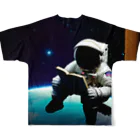 宇宙開発デザイン科の本の虫 フルグラフィックTシャツの背面