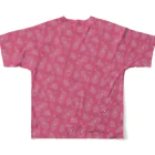 B-catの微生物パターン赤_フルグラTシャツ フルグラフィックTシャツの背面