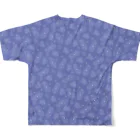B-catの微生物パターン青_フルグラTシャツ フルグラフィックTシャツの背面