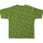 B-catの微生物パターン緑_フルグラTシャツ All-Over Print T-Shirt :back
