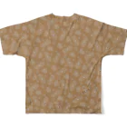 B-catの微生物パターン茶_フルグラTシャツ フルグラフィックTシャツの背面