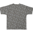 B-catの微生物パターン灰_フルグラTシャツ All-Over Print T-Shirt :back
