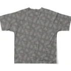 B-catの微生物パターン灰_フルグラTシャツ フルグラフィックTシャツの背面
