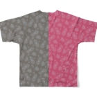 B-catの微生物パターン赤と灰_フルグラTシャツ All-Over Print T-Shirt :back