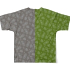 B-catの微生物パターン緑と灰_フルグラTシャツ All-Over Print T-Shirt :back