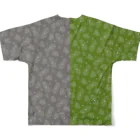 B-catの微生物パターン緑と灰_フルグラTシャツ フルグラフィックTシャツの背面