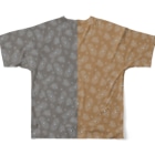 B-catの微生物パターン茶と灰_フルグラTシャツ All-Over Print T-Shirt :back