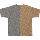 B-catの微生物パターン茶と灰_フルグラTシャツ フルグラフィックTシャツの背面