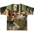 名画館のドガ「バレエ教室」　エドガー・ドガの絵画（ダンス教室）【名画】踊り子シリーズ フルグラフィックTシャツの背面