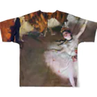 名画館のドガ「舞台の踊り子」エドガー・ドガの絵画【名画】踊り子シリーズ（エトワール）（踊りの花形） All-Over Print T-Shirt :back