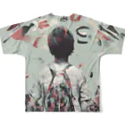 底辺の底辺好きな事を気ままに…。の平和 ウエヲムイテアルコウ。 All-Over Print T-Shirt :back