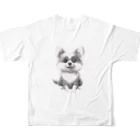 garireoの飼い主を待っている犬 フルグラフィックTシャツの背面