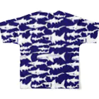 図鑑Tのスズリのサメいっぱい All-Over Print T-Shirt :back