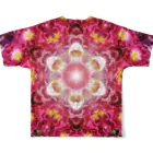 With Flowerの恋の味方の情熱の薔薇たち フルグラフィックTシャツの背面