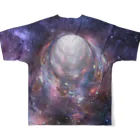 metao dzn【メタヲデザイン】の宇宙TEE005（ホワイトホール） フルグラフィックTシャツの背面