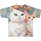 ruiruirの二匹の猫 フルグラフィックTシャツの背面
