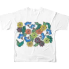 yoshiveggieのHanae Vine Flower All-Over Print T-Shirt :back