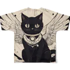 宇宙黒猫キョロちゃんの宇宙黒猫キョロちゃん(ノスタルジー) All-Over Print T-Shirt :back