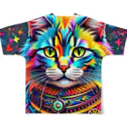 629_CAT_ARTのカラフルキャット6 フルグラフィックTシャツの背面