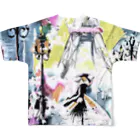 Moichi Designs Shop-2023のパリジェンヌ All-Over Print T-Shirt :back