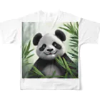 アニマルズの笑顔のパンダ フルグラフィックTシャツの背面