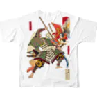 大正ロマン・昭和モダンの浮世絵　芳年武者无類 日本武尊・川上梟師 All-Over Print T-Shirt :back