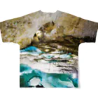 Claude-Morphineのリムストーンプール（沖永良部島・洞窟） All-Over Print T-Shirt :back