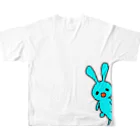 ゆるきもピンクのムダにびきゃくな兎 All-Over Print T-Shirt :back