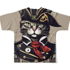 Jj-O_O-Jjの猫海賊団シリーズ★Duke船長 フルグラフィックTシャツの背面