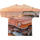 SUNSET TAKEOFFのSUNSET ハワイアンクラシックカー All-Over Print T-Shirt :back