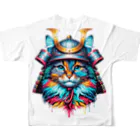 猫武者(NekoMusya)の猫武者 参上！ All-Over Print T-Shirt :back