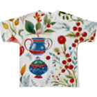 (っ◔◡◔)っ ♥ Le Petit Trésor ♥の花の詩カップ(The Flower Poetry Cup) フルグラフィックTシャツの背面