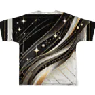 Black_White_Goldの流れ星 All-Over Print T-Shirt :back